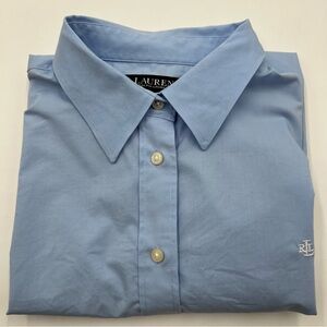 Lauren Ralph Lauren black‎ label button down SZ Large. non iron stretch.